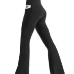 Glacspyg Damen High Waist Jogginghose mit Taschen - Elastische Bootcut Sporthose