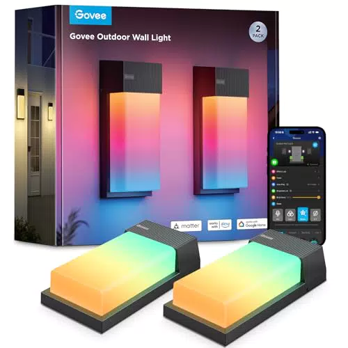 Govee Outdoor Wandleuchte RGBIC, 1500LM, IP65 Wasserdicht, Smart Lichtlösungen