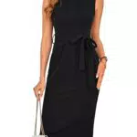 GRACE KARIN Damen Cocktailkleid 3/4 Ärmel Midi Bodycon Kleid mit Gürtel