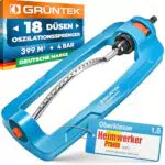 GRÜNTEK Viereckregner mit Turbo-Motor für bis zu 399 m² Bewässerungsfläche