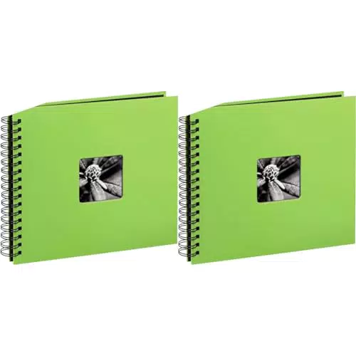 Hama Fotoalbum 28x24 cm – Spiral-Album mit 50 schwarzen Seiten und Pergamin-Trennblättern