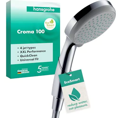 hansgrohe Handbrause Croma 100, Duschkopf mit 4 Strahlarten
