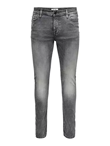 Herren O&S Slim Fit Jeans Basic Hose Denim Pants ONSLOOM Tapered Trousers Stoned Washed