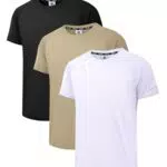 Holure Herren 5er Pack Sports Atmungsaktiv Schnelltrocknend Kurzarm T-Shirts Schwarz/Weiß/Khaki