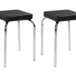 Home4You Sitzhocker Stapelbar aus Metall und Kunstleder - 36x47x36 cm