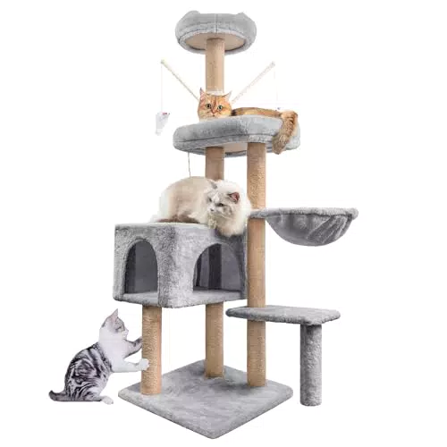 Katzen Kratzbaum mit Sisal umwickelt und vielen Spieloptionen