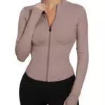 IECCP Damen Langarm Yoga Crop Top – Fitness Oberteil für Sport und Workout