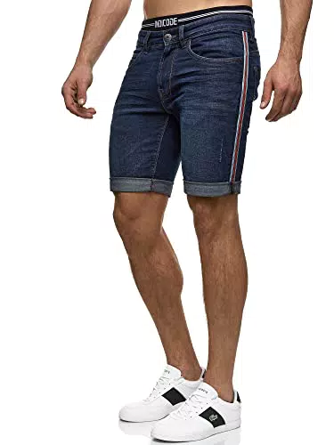 Indicode Fife Jeans Shorts für Herren mit 5 Taschen im Used Look
