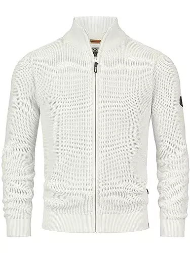 Indicode INLayton Strickjacke mit Stehkragen und Reißverschluss für Herren