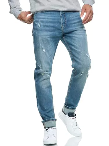 Indicode Herren INSmalinos Jeanshose aus Baumwolle mit 5 Taschen