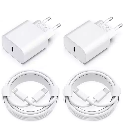 iPhone Ladekabel Ladegerät 25W Lightning Kabel für iPhone 14 Pro Max 13 Plus 12 11 XS 8 7 6 SE iPad Stecker Schnellladegerät usbc Netzteil Schnellladekabel USB C Power Adapter