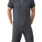 IWOLLENCE Herren Poloshirt mit Reißverschluss und Sportshorts für Freizeit