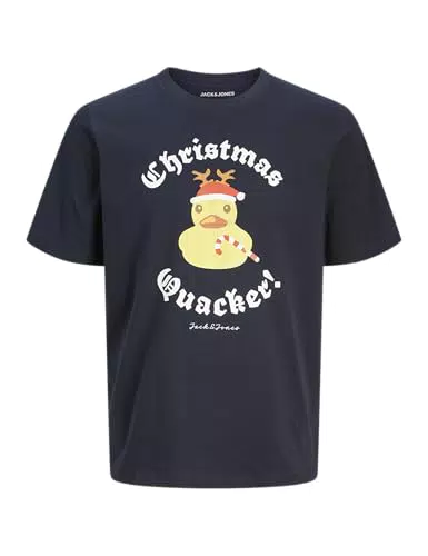 JACK&JONES Herren T-Shirt JJXMAS Funny Tee Kurzarm Crew Neck