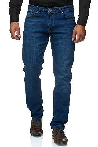JEEL Herrenjeans Regular Fit Stretch Straight Cut Basic Washed