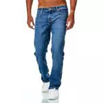 JEEL Herren Jeans Relax-Fit Straight-Cut Stretch Jeans-Hose Basic Washed