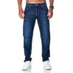 JEEL Herren Sweat-Jeans Regular-Fit Straight-Cut Stretch Denim-Look