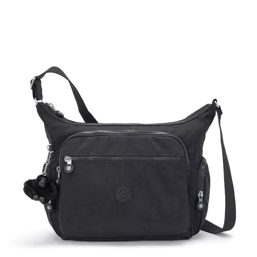 Kipling GABBIE Mittelgroße Umhängetasche, Black Noir