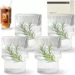 KIVY Wassergläser - Modernes stapelbares Trinkglas Set für Saft und Wasser