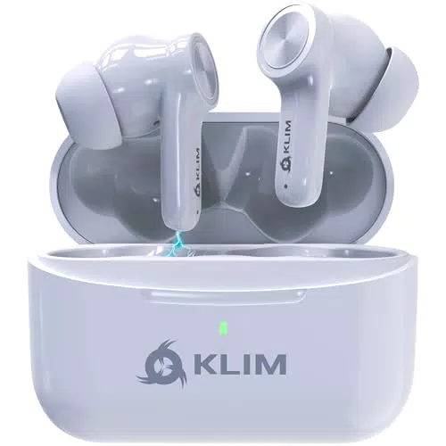 KLIM Pods V2 - N24 - Bluetooth 5.3 Kopfhörer in Ear weiß - Hohe Klangqualität - ANC - Hervorragende Isolierung - Leichte und schnelle Kopplung - Lang anhaltende Batterie 24 h