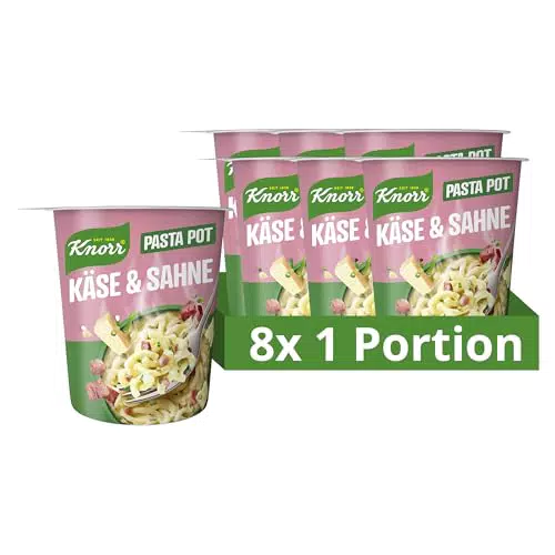 Knorr Pasta Snack Pot Käse & Sahne – schnelle Mahlzeit in 5 Minuten