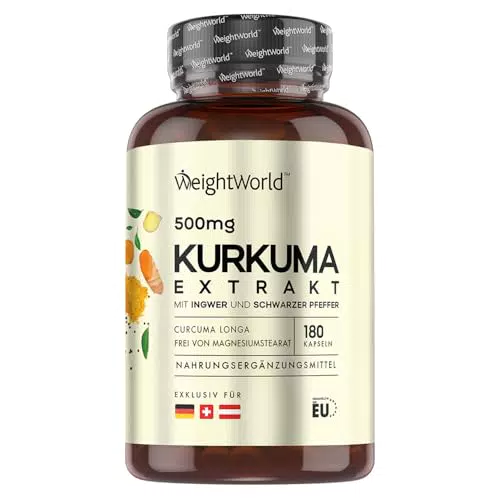WeightWorld Kurkuma Extrakt Kapseln mit Curcumin und Ingwer für optimale Gesundheit
