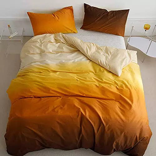 Lanqinglv Wende Bettwäsche Set aus Mikrofaser mit Reißverschluss und Sonnenuntergang Stil