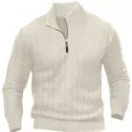LAOARA Strickpullover Herren Rollkragen Half Zip Winterpullover