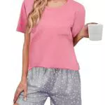 Leversic Schlafanzüge für Damen Kurz Sommer Pyjama Set Damen Zweiteiler Nachtwäsche
