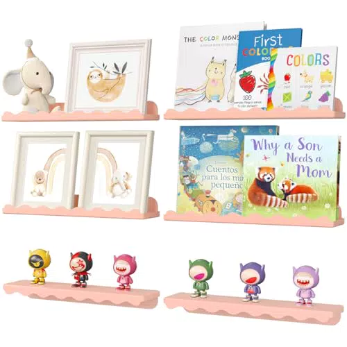 Lifewit Kunststoff Kinder Bücherregal 6er Set, 38 cm Hängeregal für Wandmontage