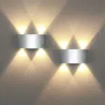 Lightsjoy 2er LED Wandleuchte Innen Modern Wandlampe Silber Up and Down Wandbeleuchtung Aluminium Wandlicht Belechtung Flurlampe Flur für Schlafzimmer Korridor Wohnzimmer Treppe usw Warmweiss