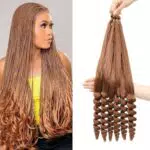 Loose Wave Pre Dehnte lockige Flechthaare 6 Packs Professionelles weiches Yaki-Flechten natürliche Easy Braid Häkeln Haar Französisch Locken Haarmassen für lockige Endbilder