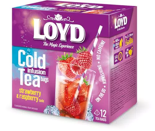 LOYD - Eistee Erdbeere & Himbeere - 12 Pyramidenbeutel