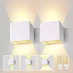 Lureshine Wandlampe mit Austauschbarer G9 LED lampe Einstellbar Abstrahlwinkel Aussenbeleuchtung Warmweiß 3000K Wandleuchte Aluminium Wandleuchte Innen/Aussen (Weiß 2 Stück