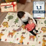 Mallie® Spielmatte Baby Faltbar Schadstofffrei 150x200 CM - Krabbeldecke, Krabbelmatte und Spieldecke für Babys - Schaumstoffmatte für Kinder