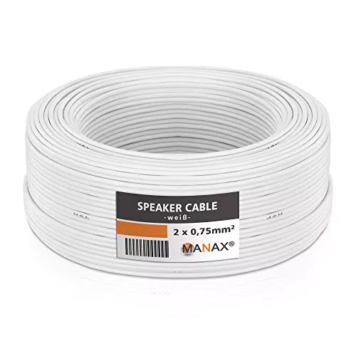 MANAX® Zwillingslitze 2x 0,75mm² Kabel 25m 2-adrig