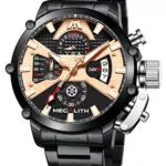 MEGALITH Herrenuhr Chronograph Edelstahl Analog Wasserdicht mit Kalender