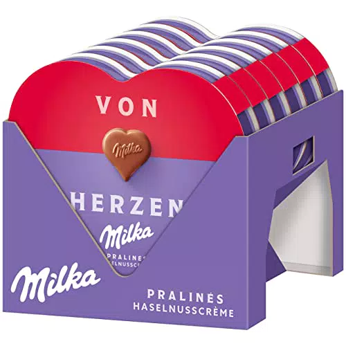 Milka Pralinen Geschenkverpackung mit Nuss-Nougat-Crème und Alpenmilch Schokolade