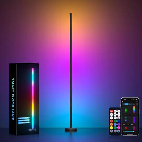 MIWATT LED Stehlampe mit App Steuerung und Musik Synchronisation für Restaurant und Garten