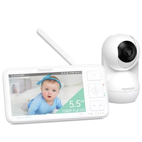 Momcozy Video-Babyphone, 5, 5 Zoll 1080P Full HD Babyphone mit Kamera ohne WLAN