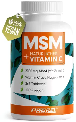 MSM 2000 mg pro Tag mit Vitamin C - hochdosierte MSM Tabletten laborg geprüft