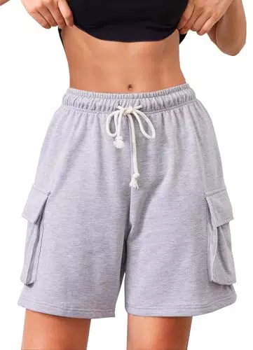 Navneet Damen Shorts Hochtailliert Sommer Cargo mit Taschen für Outdoor-Aktivitäten