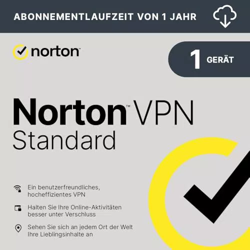 Norton VPN Standard 2025, 1 Geräte, 1-Jahres-Abonnement