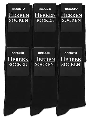 Occulto Herren Business Socken 6er Pack, 12er Pack, 24er Pack 6 X Schwarz 43-46