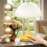 Onherm Tischlampe Kabellos, Touch-Steuerung tischleuchte dimmbar 3 Farbmodi