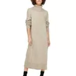 ONLY Langes Strickkleid Langarm Midi Pullover mit Rollkragen und Schlitz