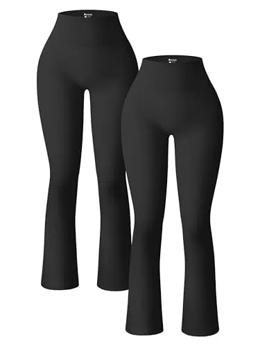 OQQ Hochtaillierte, nahtlose Yogahose für Damen – Ausgestellte Leggings für Workout