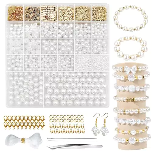 Perlen für Armbänder von [Marke]: Perlenset für DIY Armbänder für Kinder und Erwachsene