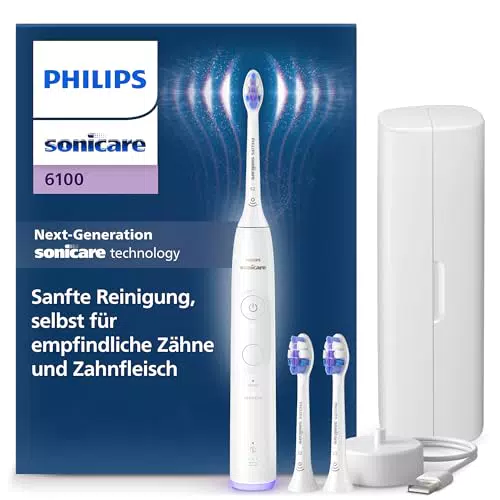 Philips Sonicare 6100 Schallzahnbürste HX7400/02 mit 2 Putzmodi und Andruckkontrolle
