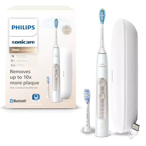 Philips Sonicare ExpertClean 7500 Elektrische Zahnbürste mit G3 Premium Gum Care und C3 Premium Plaque Defense Bürstenkopf