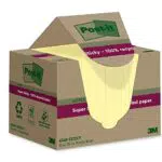 Post-it Super Sticky Haftnotizen aus 100 % Recyclingpapier, 76 mm x 76 mm